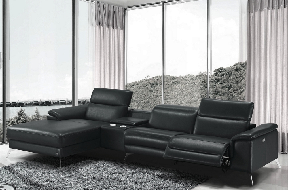 canap 233 d angle en cuir italien 5 places relaxia noir canap 233 d angle en cuir italien 5 places relaxia noir