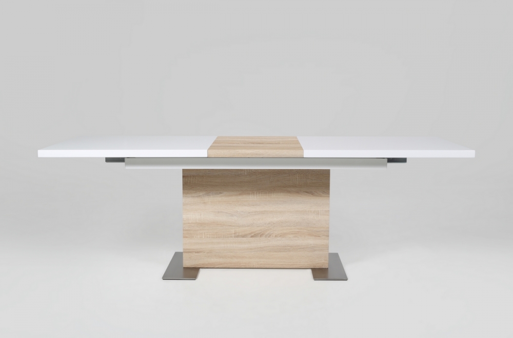 Table à manger avec rallonge blanc laqué, marzo - Mobilier Privé