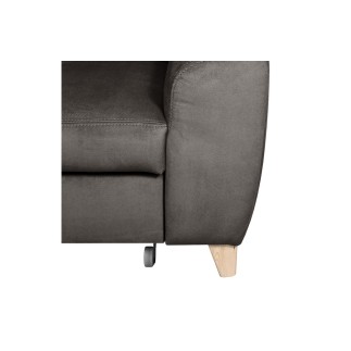 Canapé d'angle convertible en velours luxe 5 places, ASTERIA chocolat clair, angle gauche