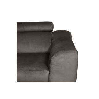 Canapé d'angle convertible en velours luxe 5 places, ASTERIA chocolat clair, angle gauche