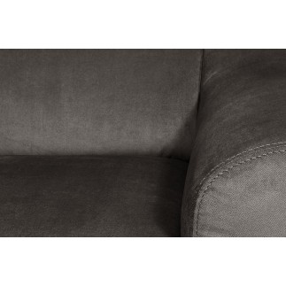 Canapé d'angle convertible en velours luxe 5 places, ASTERIA chocolat clair, angle gauche