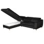Canapé d'angle convertible en velours luxe 5 places, ASTERIA noir, angle gauche Canapé d'angle convertible en velours luxe 5 places, ASTERIA noir, angle gauche