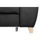 Canapé d'angle convertible en velours luxe 5 places, ASTERIA noir, angle gauche Canapé d'angle convertible en velours luxe 5 places, ASTERIA noir, angle gauche