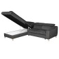 Canapé d'angle convertible en velours luxe 5 places, ASTERIA gris foncé, angle gauche Canapé d'angle convertible en velours luxe 5 places, ASTERIA gris foncé, angle gauche
