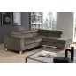 Canapé d'angle convertible en velours luxe 5 places, ASTERIA taupe, angle droit Canapé d'angle convertible en velours luxe 5 places, ASTERIA taupe, angle droit