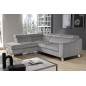 Canapé d'angle convertible en velours luxe 5 places, ASTERIA gris moyen, angle gauche Canapé d'angle convertible en velours luxe 5 places, ASTERIA gris moyen, angle gauche