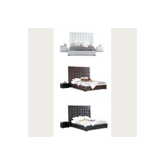 Lit en cuir italien de luxe DODO, blanc
