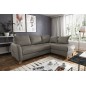 Canapé d'angle convertible en cuir de luxe italien , 5 places CONFORIA, taupe, angle droit Canapé d'angle convertible en cuir de luxe italien , 5 places CONFORIA, taupe, angle droit