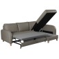 Canapé d'angle convertible en cuir de luxe italien , 5 places CONFORIA, taupe, angle droit Canapé d'angle convertible en cuir de luxe italien , 5 places CONFORIA, taupe, angle droit