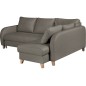 Canapé d'angle convertible en cuir de luxe italien , 5 places CONFORIA, taupe, angle droit Canapé d'angle convertible en cuir de luxe italien , 5 places CONFORIA, taupe, angle droit