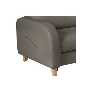 Canapé d'angle convertible en cuir de luxe italien , 5 places CONFORIA, taupe, angle droit