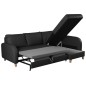 Canapé d'angle convertible en cuir de luxe italien , 5 places CONFORIA, noir, angle droit Canapé d'angle convertible en cuir de luxe italien , 5 places CONFORIA, noir, angle droit
