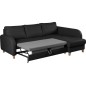 Canapé d'angle convertible en cuir de luxe italien , 5 places CONFORIA, noir, angle droit Canapé d'angle convertible en cuir de luxe italien , 5 places CONFORIA, noir, angle droit