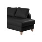 Canapé d'angle convertible en cuir de luxe italien , 5 places CONFORIA, noir, angle droit Canapé d'angle convertible en cuir de luxe italien , 5 places CONFORIA, noir, angle droit
