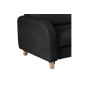 Canapé d'angle convertible en cuir de luxe italien , 5 places CONFORIA, noir, angle droit Canapé d'angle convertible en cuir de luxe italien , 5 places CONFORIA, noir, angle droit