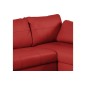 Canapé d'angle convertible en cuir de luxe italien , 5 places CONFORIA, rouge foncé, angle droit