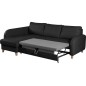 Canapé d'angle convertible en cuir de luxe italien , 5 places CONFORIA, noir, angle gauche Canapé d'angle convertible en cuir de luxe italien , 5 places CONFORIA, noir, angle gauche