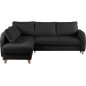 Canapé d'angle convertible en cuir de luxe italien , 5 places CONFORIA, noir, angle gauche Canapé d'angle convertible en cuir de luxe italien , 5 places CONFORIA, noir, angle gauche