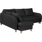Canapé d'angle convertible en cuir de luxe italien , 5 places CONFORIA, noir, angle gauche Canapé d'angle convertible en cuir de luxe italien , 5 places CONFORIA, noir, angle gauche