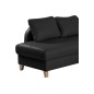 Canapé d'angle convertible en cuir de luxe italien , 5 places CONFORIA, noir, angle gauche Canapé d'angle convertible en cuir de luxe italien , 5 places CONFORIA, noir, angle gauche
