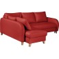 Canapé d'angle convertible en cuir de luxe italien , 5 places CONFORIA, rouge foncé, angle gauche