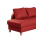 Canapé d'angle convertible en cuir de luxe italien , 5 places CONFORIA, rouge foncé, angle gauche