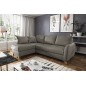 Canapé d'angle convertible en cuir de luxe italien , 5 places CONFORIA, taupe, angle gauche Canapé d'angle convertible en cuir de luxe italien , 5 places CONFORIA, taupe, angle gauche