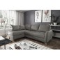 Canapé d'angle convertible en cuir de luxe italien , 5 places CONFORIA, gris foncé, angle gauche Canapé d'angle convertible en cuir de luxe italien , 5 places CONFORIA, gris foncé, angle gauche
