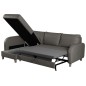 Canapé d'angle convertible en cuir de luxe italien , 5 places CONFORIA, gris foncé, angle gauche Canapé d'angle convertible en cuir de luxe italien , 5 places CONFORIA, gris foncé, angle gauche