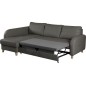 Canapé d'angle convertible en cuir de luxe italien , 5 places CONFORIA, gris foncé, angle gauche Canapé d'angle convertible en cuir de luxe italien , 5 places CONFORIA, gris foncé, angle gauche