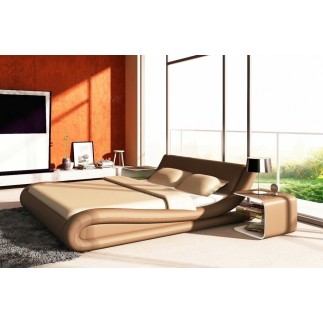Lit en cuir italien de luxe DREAM, beige