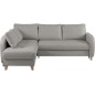- Canapé d'angle convertible en cuir de luxe italien , 5 places CONFORIA, gris clair, angle gauche - Canapé d'angle convertible en cuir de luxe italien , 5 places CONFORIA, gris clair, angle gauche