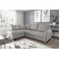 - Canapé d'angle convertible en cuir de luxe italien , 5 places CONFORIA, gris clair, angle gauche - Canapé d'angle convertible en cuir de luxe italien , 5 places CONFORIA, gris clair, angle gauche