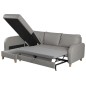 - Canapé d'angle convertible en cuir de luxe italien , 5 places CONFORIA, gris clair, angle gauche - Canapé d'angle convertible en cuir de luxe italien , 5 places CONFORIA, gris clair, angle gauche