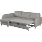- Canapé d'angle convertible en cuir de luxe italien , 5 places CONFORIA, gris clair, angle gauche - Canapé d'angle convertible en cuir de luxe italien , 5 places CONFORIA, gris clair, angle gauche