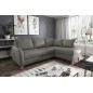 Canapé d'angle convertible en cuir de luxe italien , 5 places CONFORIA, gris foncé, angle droit Canapé d'angle convertible en cuir de luxe italien , 5 places CONFORIA, gris foncé, angle droit