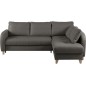 Canapé d'angle convertible en cuir de luxe italien , 5 places CONFORIA, gris foncé, angle droit Canapé d'angle convertible en cuir de luxe italien , 5 places CONFORIA, gris foncé, angle droit