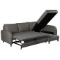 Canapé d'angle convertible en cuir de luxe italien , 5 places CONFORIA, gris foncé, angle droit Canapé d'angle convertible en cuir de luxe italien , 5 places CONFORIA, gris foncé, angle droit