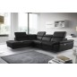 Canapé d'angle relax en 100% tout cuir épais de luxe italien avec relax électrique, 5/6 places KASTER, noir, angle gauche Canapé d'angle relax en 100% tout cuir épais de luxe italien avec relax électrique, 5/6 places KASTER, noir, angle gauche