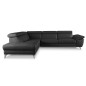 Canapé d'angle relax en 100% tout cuir épais de luxe italien avec relax électrique, 5/6 places KASTER, noir, angle gauche Canapé d'angle relax en 100% tout cuir épais de luxe italien avec relax électrique, 5/6 places KASTER, noir, angle gauche