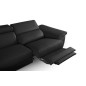 Canapé d'angle relax en 100% tout cuir épais de luxe italien avec relax électrique, 5/6 places KASTER, noir, angle gauche Canapé d'angle relax en 100% tout cuir épais de luxe italien avec relax électrique, 5/6 places KASTER, noir, angle gauche
