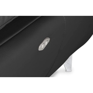 Canapé d'angle relax en 100% tout cuir épais de luxe italien avec relax électrique, 5/6 places KASTER, noir, angle gauche