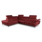 Canapé d'angle relax en 100% tout cuir épais de luxe italien avec relax électrique, 5/6 places KASTER, rouge bordeaux, angle gau Canapé d'angle relax en 100% tout cuir épais de luxe italien avec relax électrique, 5/6 places KASTER, rouge bordeaux, angle gau