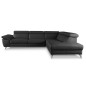 Canapé d'angle relax en 100% tout cuir épais de luxe italien avec relax électrique, 5/6 places KASTER, noir, angle droit Canapé d'angle relax en 100% tout cuir épais de luxe italien avec relax électrique, 5/6 places KASTER, noir, angle droit