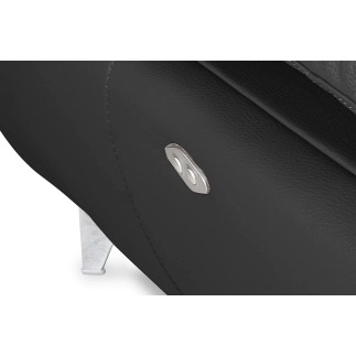 Canapé d'angle relax en 100% tout cuir épais de luxe italien avec relax électrique, 5/6 places KASTER, noir, angle droit