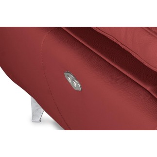 Canapé d'angle relax en 100% tout cuir épais de luxe italien avec relax électrique, 5/6 places KASTER, rouge bordeaux, angle dro