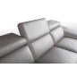 Canapé d'angle relax en 100% tout cuir épais de luxe italien avec relax électrique, 5/6 places KASTER, gris clair, angle gauche