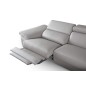 Canapé d'angle relax en 100% tout cuir épais de luxe italien avec relax électrique, 5/6 places KASTER, gris clair, angle droit Canapé d'angle relax en 100% tout cuir épais de luxe italien avec relax électrique, 5/6 places KASTER, gris clair, angle droit