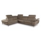 Canapé d'angle relax en 100% tout cuir épais de luxe italien avec relax électrique, 5/6 places KASTER, taupe (vers le brun), ang Canapé d'angle relax en 100% tout cuir épais de luxe italien avec relax électrique, 5/6 places KASTER, taupe (vers le brun), ang