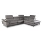 Canapé d'angle relax en 100% tout cuir épais de luxe italien avec relax électrique, 5/6 places KASTER, taupe, angle droit Canapé d'angle relax en 100% tout cuir épais de luxe italien avec relax électrique, 5/6 places KASTER, taupe, angle droit
